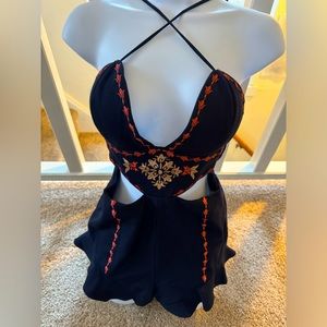 Navy blue Romper Fashion Nova Medium